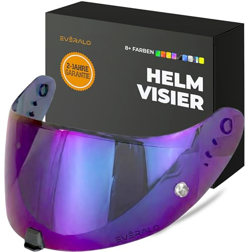 Everalo Helmvisier für Scorpion Exo 520 Air - 1400 Air - R1 Air - 391 | KDF16-1 Passend auch für Varianten Carbon, Evo, Evo II, Smart, Kompatibel mit Original Antifog-Folie