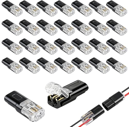 Ruvan 30 Stück Auto Kabelverbinder Wasserdicht 2 Polig, Kabel Steckverbinder, Schneller Kabelstecker Verbindungen 12V Für 18-22 AWG Kabel Crimp, Steckverbindung Wire Connector Für KFZ LKW