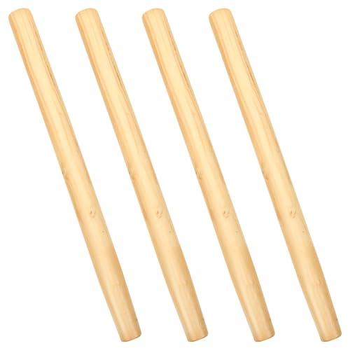 BESPORTBLE Shovel Handle Replacement 4-Pack, Hardwood Wooden Shafts for Garden Hoe and Weeding Tools, Robust Rake Accessory with Non-Skid Grip, Ergonomic Gardening Parts