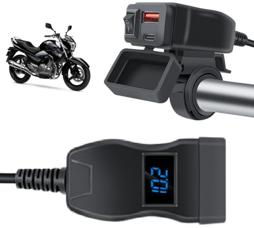 Chargeur USB pour moto, 48 W, chargeur de voiture avec interrupteur, double USB type C PD & Quick Charge, chargeur de voiture USB C étanche pour camping-car, bateau, yacht