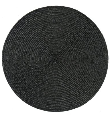 Stuco trends textile 2003-7 4er Pack, Tischset Rund 35 cm, 100% Polypropylen, schwarz