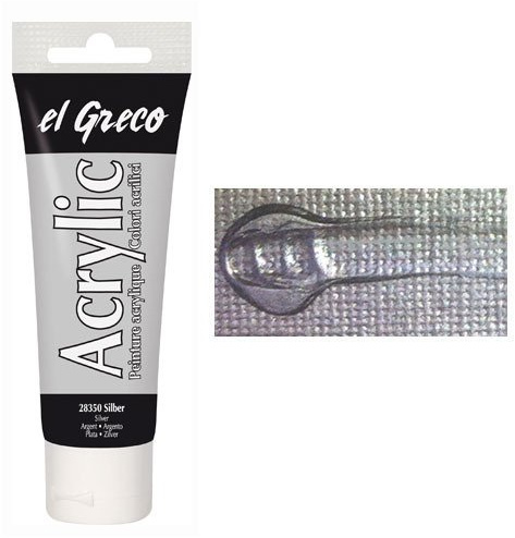EL GRECO Acrylfarbe Silber 150 ml [Spielzeug]