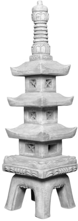 gartendekoparadies.de Magnifique Grande Lanterne Massive Lanterne Japonaise Pagode en Pierre reconstituée, résistant au Gel