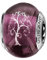 Thabora charms coulissant argent rhodié (Argent 925‰ + protection Rhodium) Murano violet symbole Arbre de Vie + suédine (offerte) + Certificat d'Authenticité Argent 925‰