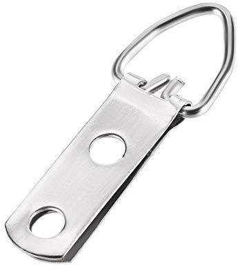 sourcing map 30 Stk. D Ring Aufhänger Satz für Bild Aufhängen Silberton 47mm x 15mm