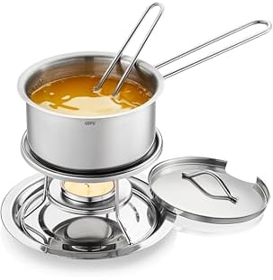 GEFU Caloric Saucenwärmer und Butterdose 6er Set aus Edelstahl, Silber, Unique