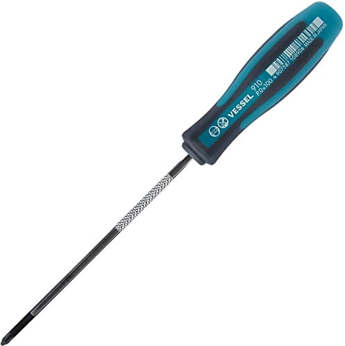 VESSEL MEGADORA Thin Shank Screwdriver +0x100 (4) 910P0100