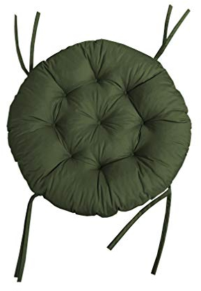 chilly pilley® Polster für Papasansessel Wasserdicht - Rundkissen - Auflage Polster für Papasansessel -Sesselkissen Sitzkissen Gesteppt mit Schlaufen (130cm, Dunkelgrün)