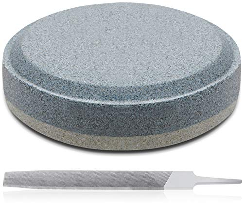 Honoson Axe File Sharpener Set, 120 and 240 Grit Multi Purpose Hatchet Axe Sharpening Stone and 7 Inch Rectangular Cut Tools, Sharper Disk for Sharpening Dull, Blunt or Tired Edges