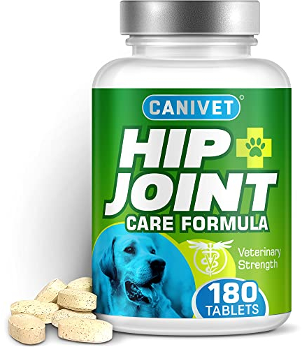 CANIVET Dog Joint Care Supplements | 180 Tablets | With Green Lipped Mussel, Glucosamine & Chondroitin, Turmeric, MSM, Hyaluronic Acid, Manganese and Vitamins for dog joint care. Aids stiff joints.