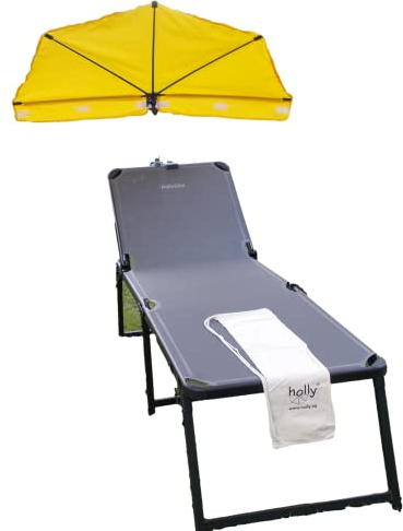 Holly's Wellness Liege mit Fächerschirm Gelb + Duo - GVC Universalhalterung
