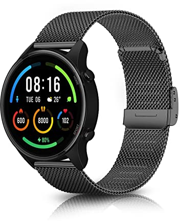 ToVioc 22mm Metall Armband für Xiaomi Watch S4/S4 Sport/S3/S2/S1 Pro/S1 Active/S1, Uhrarmband Edelstahl für Amazfit Bip 6/5,Amazfit Balance/Pop 3S/Cheetah Round/Cheetah Pro - Schwarz