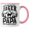 Trendation - Jäger und Papa Geschenk Tasse Vatertag Geschenkidee für Jäger Männer Spruch (Rosa)