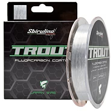 Sbirulino® Filo Lenza da Pesca Fluorocarbon Coating Trout 150-500-1000 m, Diam. da 0,12 a 0,25. Speciale Trota Competition.