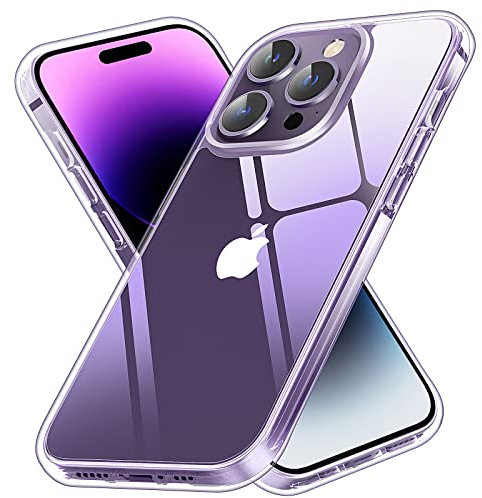 Vimiki Clear Designed for iPhone 14 Pro Case, [Never Yellow] [Shockproof Mil-grade Protection] Protective Bumper Hard PC Phone Cases, Thin Slim Fit Cover,Clear