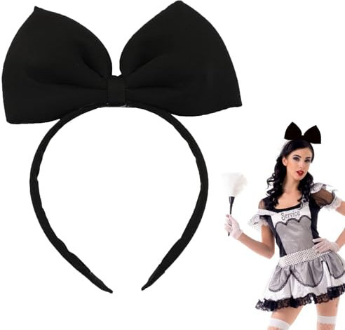 CSDPC Bow Headbands Headdress for Women and Girls - Huge Bow Headband Large Bowknot Hairband - Hair Accessories for Women's Kiki Delivery Service Cosplay (Black)