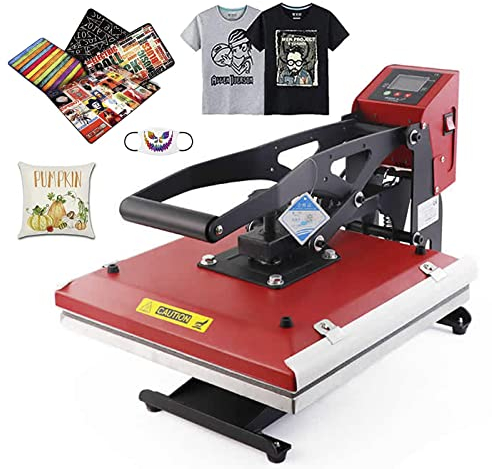 Prensa de Calor 38x38cm Transferencia Digital Sublimación Calor Prensa, Multifuncional Máquina de Prensado en Caliente para Camisetas, Fundas de Cojines, Telas, cerámicas, Metales