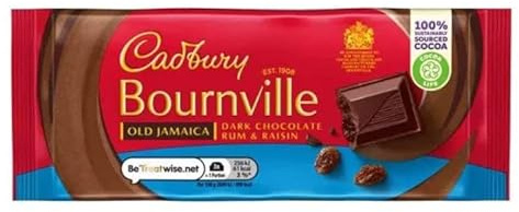 vapewaves Cadbury Bournville Old Jamaica Dark Chocolate Bar Limited Edition Rum & Raisin Dark Chocolate Sold By Kidzbuzz (2), 100.0 grams, 1.0 count