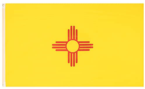 MUWO Flagge America Edition 90 x 150 cm, doppelseitige Gartenflagge, wetterfeste Fanflagge, Fußballflagge Polyester der 50 Vereinigten Staaten, USA-Bundesstaaten mit Ösen (New Mexico)