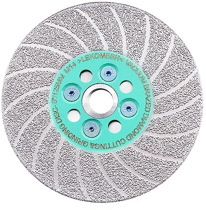 LEKOMESH Diamant Trennscheibe 125MM x M14 - Diamantscheibe Granit Sägeblatt Doppelseitige Vakuum Gelötete Diamantklinge zum Schneiden und Schleifen von Granit Marmor Porzellan Keramikfliesen Stein
