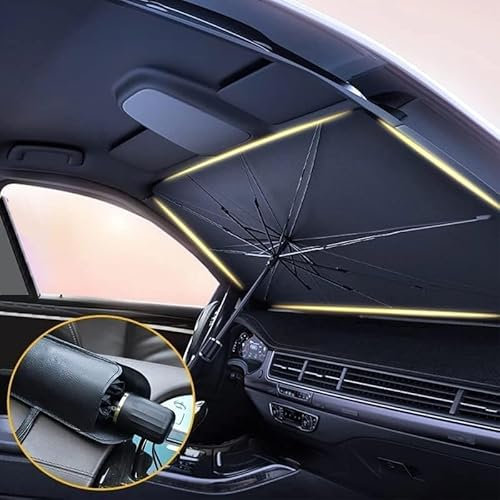 Auto Windschutzscheiben-Sonnenschutz,für Toy-OTA Wildlander Yaris Rush Wigo Prius Venza Vios RAV4,Sonnenschutz für Auto,Faltbar und Tragbar,B-Large