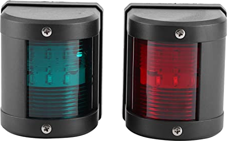 Akozon nav lights for boat + Boat Green Starboard and Red Port Side Black Stern LED Navigation Warning Light 12V 90° IP66 Signal Mast Light for Marine Boat Yacht for navigation lights for boats led