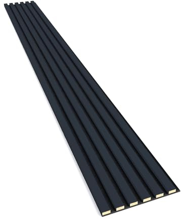 Lameo Lamellenwand 275x30x2,5cm - Holzpaneele - Wandverkleidung - Schalldämpfende Platten - Akustikpaneele - Wandpaneele Holz - Lamellenvorhang - Lamellenwand für Hause (Anthrazit)