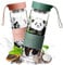TDN Panda Glass Tea Infuser Bottle Set of 2, 21oz/620ml, Portable Travel Mug for Hot and Cold Drinks, BPA Free, Reusable, Glass, Round, 7cm W x 23cm H, 2 Count