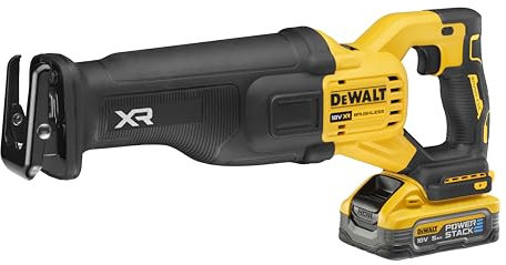 DEWALT DCS386 18v XR Cordless Brushless FLEXVOLT High Power Reciprocating Saw 2 x 5ah Li-ion Powerstack