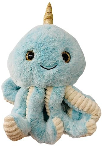 Soma Niedliche Krake Plüsch Spielzeug Octopus Puppe Kuscheltier Cartoon Oktopus Stofftiere Plüschtiere Geburtstag Geschenk XXL (Blau, 34 cm)