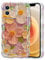 EYZUTAK Case for iPhone 11, Colorful Retro Oil Painting Flower Laser Beam Glossy Pattern Cute Curly Waves Border Exquisite Phone Cover Stylish Durable Soft TPU Protective Case for Girls Women - Pink