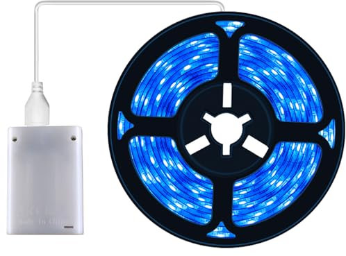 AIJICEAR Battery Powered LED Strip Lights, USB LED Light Strip Kit with 9.8FT(3M),SMD2835,Super Bright LED Tape Light (Blue)