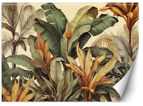 Feeby - Fototapete - Natur Blätter 250x175 cm, Wandtapete 3D, Moderne Wanddeko Schlafzimmer, Wohnzimmer, Büro, Moderne Tapeten mit Luxury und Tropen Dschungel motiv - XXL Grün