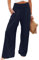 Leinenhose Damen Weites Bein Sommer Loose Lang Freizeithose Leinen Baumwolle High Waist Elastische Taille Leichte Palazzohose Sommerhose mit Taschen Boho Strandhose Jogginghose
