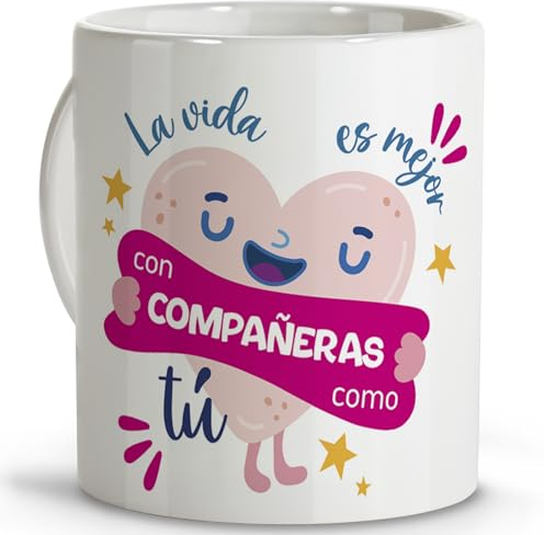 LolaPix Regalos para compañeros de trabajo. Tazas originales para regalar. Regalo compañera trabajo. Regalo amiga. Taza cerámica 330 ml.