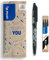 PILOT - FriXion Ball 0.7 Set - Radierbarer Tintenroller + 3er-Minen-Set - Nachfüllbarer Rollerball aus recyceltem Kunststoff - Angenehmes Schreibgefühl - Schwarz - Mittlere Spitze
