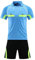 ARBOEE Fußball-Schiedsrichter-Set – inkl. Schiedsrichtertrikot und Shorts Trikot Herren Offizielles Fußballtrikot Kurzarm Schiedsrichter Shirt (Blau,L)