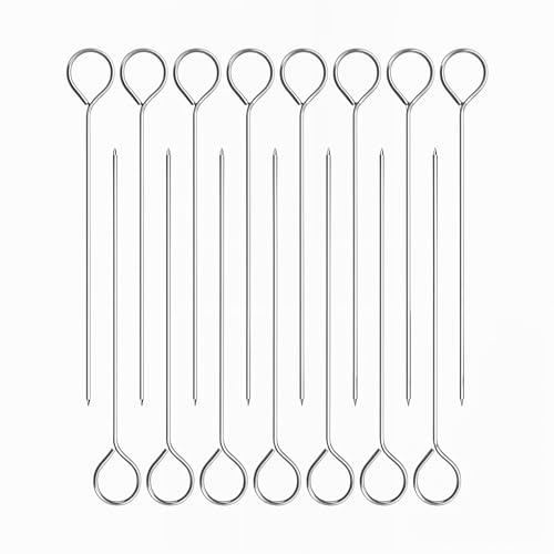 15 PCS 6'' Turkey Lacers for Trussing Turkey, Stainless Steel Metal Skewers Meat Roasting Trussing Needles Poultry Grilling Supplies Roast Goose Needle Barbecue Skewers for BBQ Cooking Kitchen Chicken
