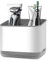 Flintronic Portacepillos de Dientes, Soporte de Pasta de Dientes y Pasta, Portacepillos de Dientes Electrico, 3 Ranuras Cepillo de Dientes con Separadore Ajustable y Base Antideslizante (Gris)