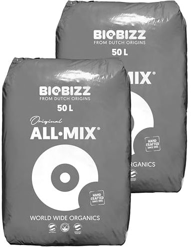 Growkingz Biobizz Allmix 100 Liter (2 x 50L Säcke) Growerde, Biobizz All Mix Erde, insgesamt 100L Grower Erde