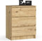 Home Collective Kommode in Artisan Eiche mit 3 geräumigen Schubladen, 60 cm breit, 77 cm hoch Kommode Schlafzimmer Flur Wohnzimmer Organizer Kommode mit Schubladen Holz Highboard Sideboard Schrank