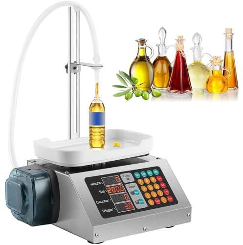 Liquid Filling Machine, 3-300ml Peristaltic Liquid Filling Machine, 1200ml/Min Electric Digital Control Filler Pump, Automatic Weighing, for Essential Oil, Oral Liquid, Perfume, Nail Polish, Ink