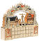 HOMCOM Adventskalender zum Befüllen 24 Schubladen Fächer Weihnachtskalender mit LED-Lichtern Adventskalenderbox Weihnachtsdekoration DIY MDF Naturholz 45 x 9 x 42,5 cm