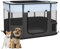 PawHut Welpenauslauf, Welpenlaufstall mit Türen, Fenster, faltbar Laufgitter, Atmungsaktiv Netz, für kleine Hunde unter 10 kg und Kleintiere, Indoor und Outdoor, 94 x 74 x 60 cm, Grau