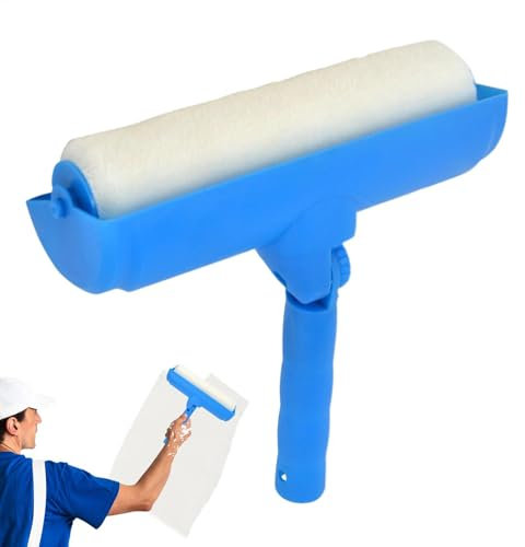 Decken-Farbroller – 10-Zoll-Grundier-Farbroller, Deckenroller-Bürste | Wandroller-Pinsel, Malerroller mit verstellbarem Griff | Tropffreier Malerpinsel mit Schild zum Streichen von Decken