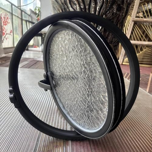 Fenêtre Ronde à Suspension Centrale En Alliage D'aluminium,Sous-Sol Rond Ouvert En Verre Trempé,Fenêtres De Ventilation Rotatives à 360°,Pour Restaurant, Salle De Bain,White-B-23.7IN/60cm