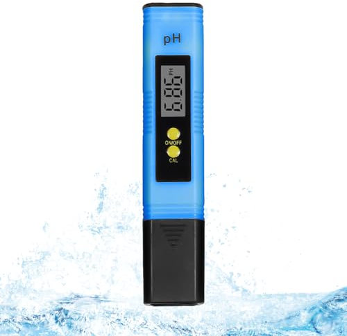 Okaywork pH Wert Messgerät - pH Wert Messgerät PH Meter mit LCD Anzeige, pH messgerät wasserhärte messen,für Trinkwasser/Schwimmbad/Aquarium/Pool, Hohe Genauigkeit, 0.00-14.00 Messbereich (Blau)