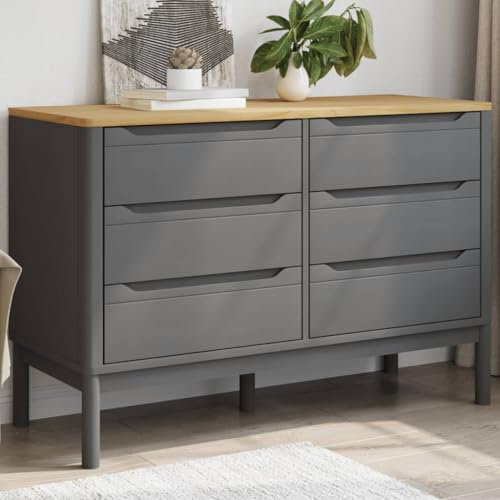 Kommode FLORO Grau Massivholz Kiefer,jiangboyue-374013