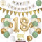 Luftballon 18. Geburtstag Salbeigrüne Folienballon Luftballon Zahlen 18. Geburtstagsdeko Junge Mädchen 18 Jahr Riesen Folienballon Zahl 18 Ballon 18 Deko zum Geburtstag Dekoration Grün Weiß Gold
