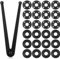 Hicarer 25 Pcs Angle Grinder Nut Angle Grinder Wrench Kit Universal Locknut Adjustable Spanner 5/8''-11 Flange Metal Lock Nut Compatible with Makita/Dewalt (Black)